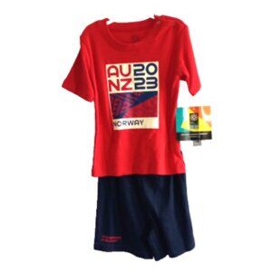 NEW Official FIFA Women’s World Cup Norway 2 Pc Toddler Set 4T Red/Blue